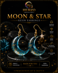 HEMZO Moon & Star Resin Earrings 🌙✨