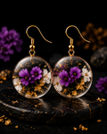 HEMZO Purple Bloom Resin Earrings