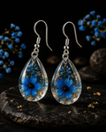 HEMZO Teardrop Flower Resin Earrings
