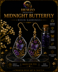 HEMZO Midnight Butterfly Resin Earrings