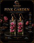 HEMZO Pink Garden Resin Earrings 🌸✨